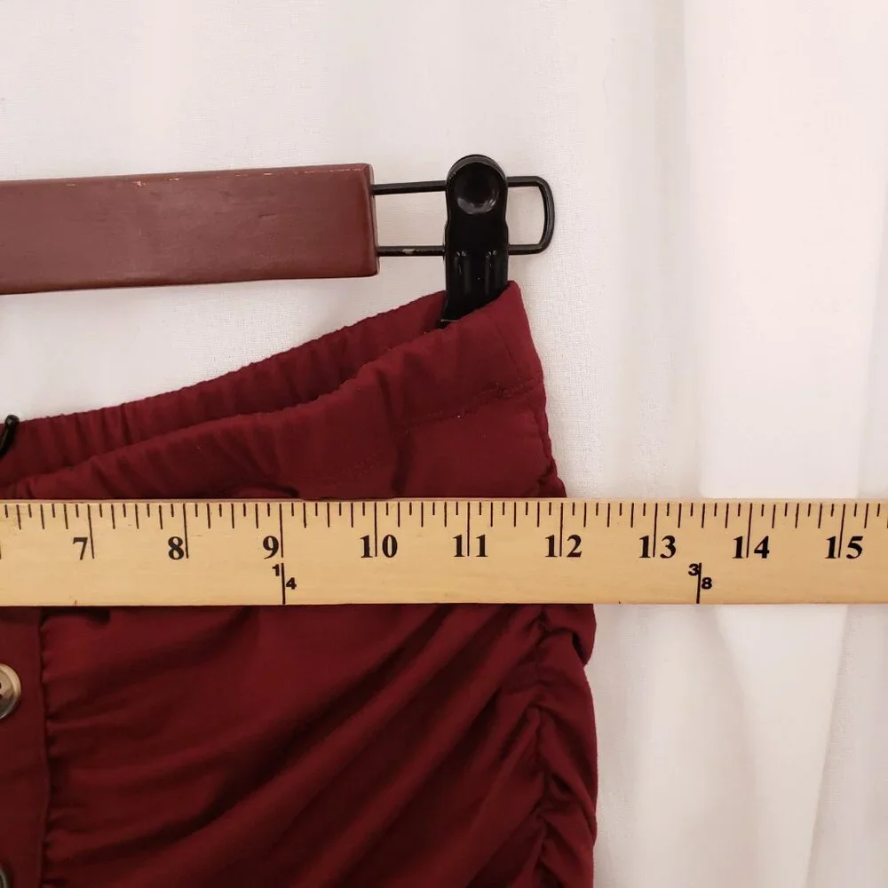 Woman Burgundy Stretchy Cute Tube Top Jumpsuit - Picture 3 of 8